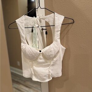 Elegant White Lace Women's Top